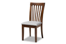 Athena Gray Fabric Upholstered Walnut Brown Dining Chair Set Baxton