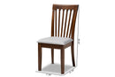 Athena Gray Fabric Upholstered Walnut Brown Dining Chair Set Baxton