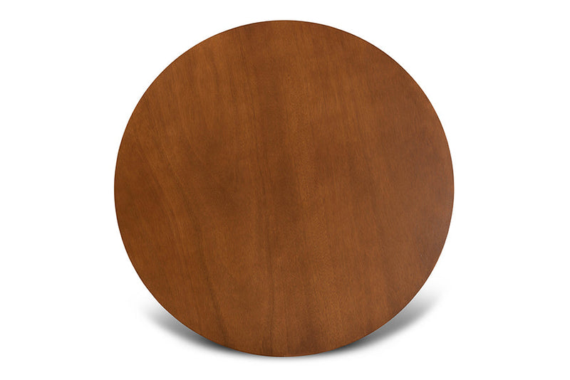 Winton Gray Fabric Upholstered and Walnut Brown 5-Piece Dining Set Baxton