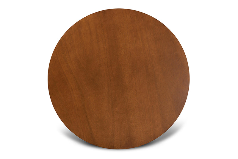 Siskal Modern and Contemporary Gray Fabric Upholstered and Walnut Brown Finished Wood 5-Piece Dining Set