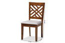 Iden Gray Fabric Walnut Brown Finished 4Pc Wood Dining Chair Set Baxton