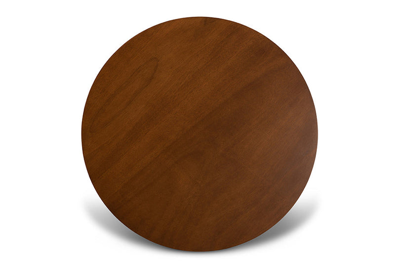 Amira Gray Fabric Upholstered and Walnut Brown 5-Piece Dining Set Baxton