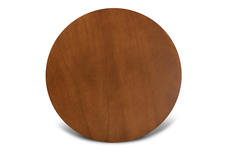 Betiana Gray Fabric Upholstered and Walnut Brown 5-Piece Dining Set Baxton
