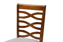 Darien Gray Fabric Upholstered and Walnut Brown 5-Piece Dining Set Baxton