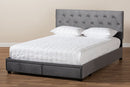Paxton Gray Velvet Fabric Upholstered 2-Drawer Queen Size Platform Storage Bed Baxton