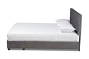 Paxton Gray Velvet Fabric Upholstered 2-Drawer Queen Size Platform Storage Bed Baxton