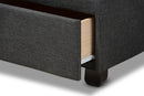 Louise Dark Gray Fabric Upholstered 2-Drawer Queen Size Platform Storage Bed Baxton