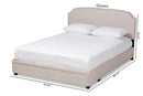 Louise Beige Fabric Upholstered 2-Drawer Queen Size Platform Storage Bed Baxton