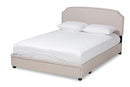 Louise Beige Fabric Upholstered 2-Drawer Queen Size Platform Storage Bed Baxton