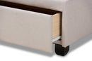Louise Beige Fabric Upholstered 2-Drawer Queen Size Platform Storage Bed Baxton