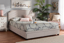 Louise Beige Fabric Upholstered 2-Drawer Queen Size Platform Storage Bed Baxton