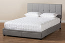 Genevieve Light Gray Fabric Upholstered 2-Drawer Queen Size Platform Storage Bed Baxton