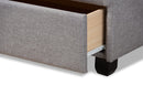 Genevieve Light Gray Fabric Upholstered 2-Drawer Queen Size Platform Storage Bed Baxton