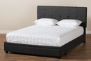 Genevieve Dark Gray Fabric Upholstered 2-Drawer Queen Size Platform Storage Bed Baxton
