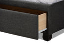 Genevieve Dark Gray Fabric Upholstered 2-Drawer King Size Platform Storage Bed Baxton