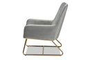 Cherelle Gray Velvet Fabric Upholstered Gold Finished Armchair Baxton