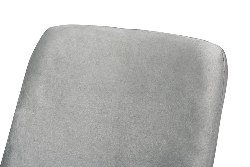 Cherelle Gray Velvet Fabric Upholstered Gold Finished Armchair Baxton