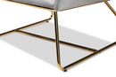 Cherelle Gray Velvet Fabric Upholstered Gold Finished Armchair Baxton