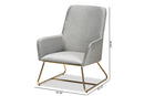 Cherelle Gray Velvet Fabric Upholstered Gold Finished Armchair Baxton