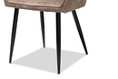Niesha Gray and Brown Imitation Leather 2Pc Metal Dining Chair Set Baxton