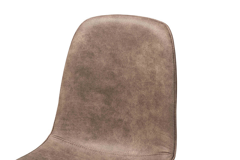 Luisa Gray Faux Leather Effect Fabric  Black Metal 5-Piece Dining Set Baxton