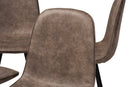 Luisa Gray and Brown Imitation Leather 4Pc Metal Dining Chair Set Set Baxton