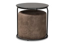 Savara Black w/Grey and Brown 2Pc Nesting Table and Ottoman Set Baxton