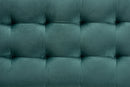 Eleri Teal Blue Velvet Fabric Upholstered Grid-Tufted Storage Ottoman Bench Baxton