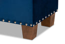 Dannon Navy Blue Velvet Fabric Upholstered Button-Tufted Storage Ottoman Bench Baxton