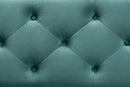 Dannon Teal Blue Velvet Fabric Upholstered Button-Tufted Storage Ottoman Bench Baxton