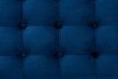 Alfro Navy Blue Velvet Fabric Upholstered Button-Tufted Storage Ottoman Bench Baxton