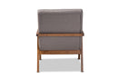 Kalimantan Gray Fabric Upholstered Walnut Armchair Baxton