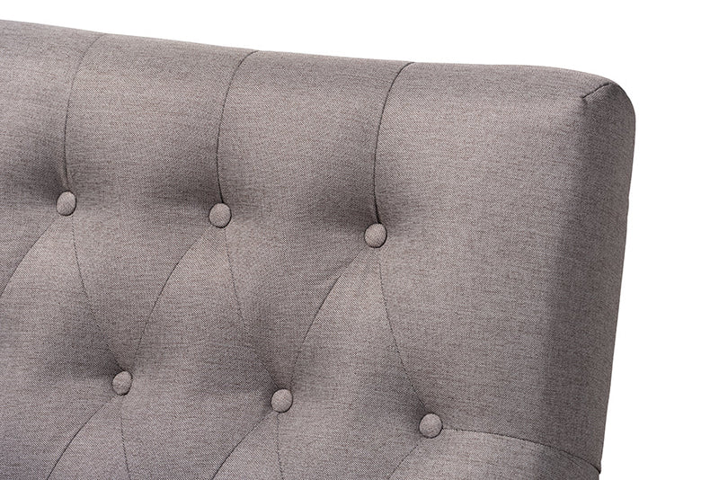 Kalimantan Gray Fabric Upholstered Walnut Armchair Baxton