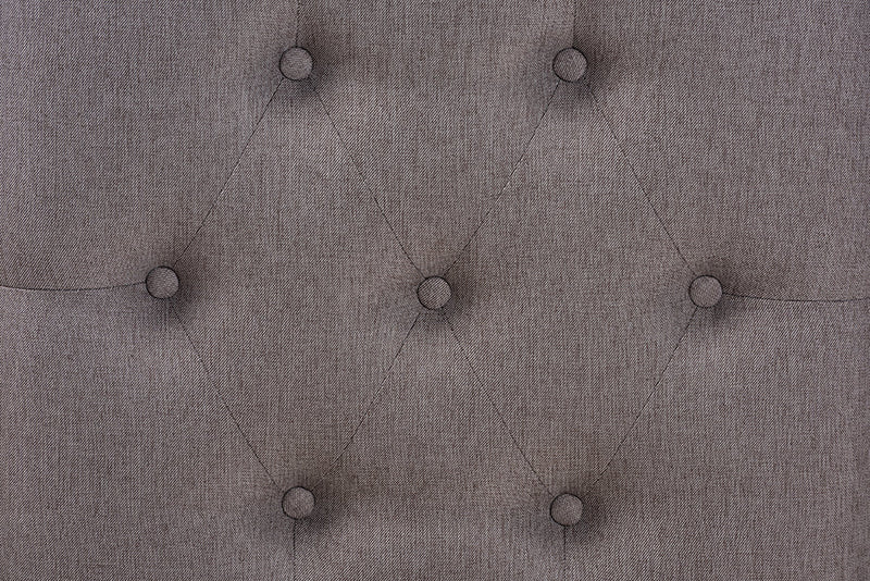 Kalimantan Gray Fabric Upholstered Walnut Footstool Baxton