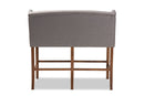 Okena Gray Fabric Upholstered Walnut Button Tufted Bar Stool Bench Baxton