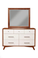 Melbourne 7 Drawer Two Tone Dresser, Acorn/White Alpine