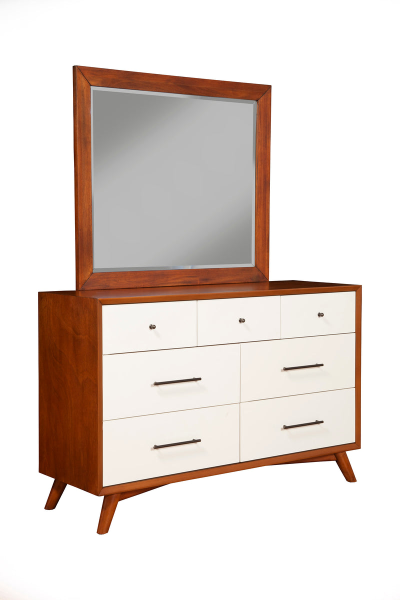 Melbourne 7 Drawer Two Tone Dresser, Acorn/White