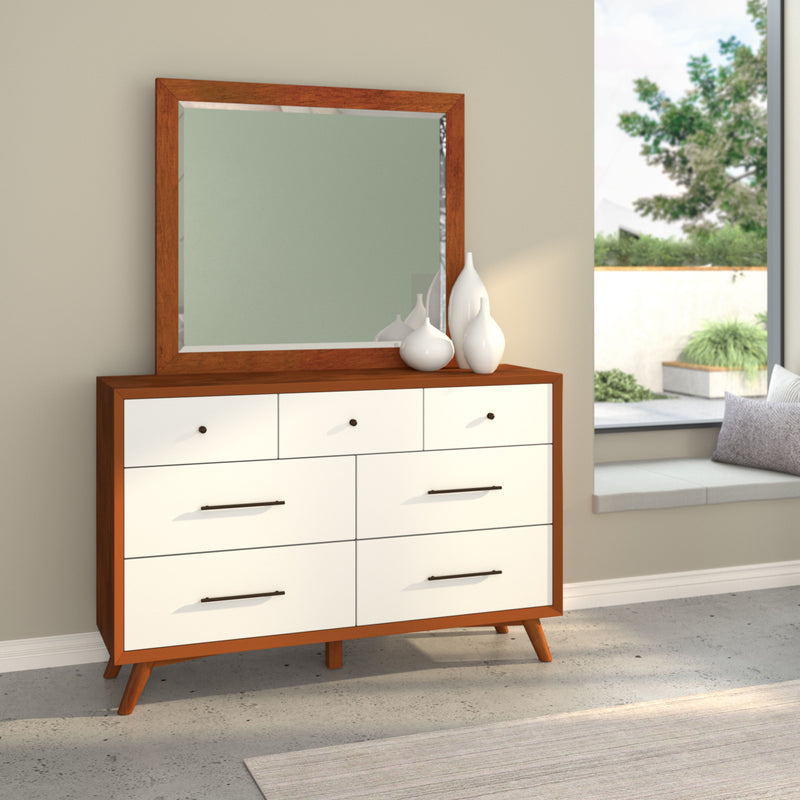 Melbourne Two Tone Mirror, Acorn/White