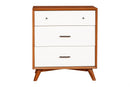 Melbourne 3 Drawer Two Tone Chest, Acorn/White Alpine