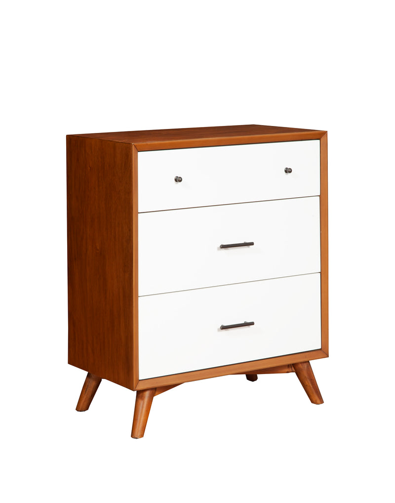 Melbourne 3 Drawer Two Tone Chest, Acorn/White