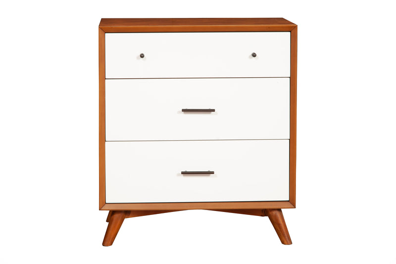 Melbourne 3 Drawer Two Tone Chest, Acorn/White