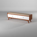 Melbourne 2 Drawers Bench, Acorn/White Alpine