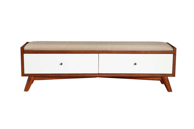 Melbourne 2 Drawers Bench, Acorn/White Alpine