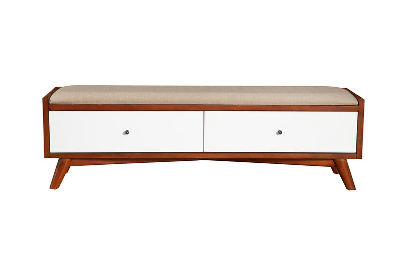 Melbourne 2 Drawers Bench, Acorn/White