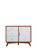 Melbourne 3 Drawers & 1 Door Accent Cabinet, Acorn/White Alpine