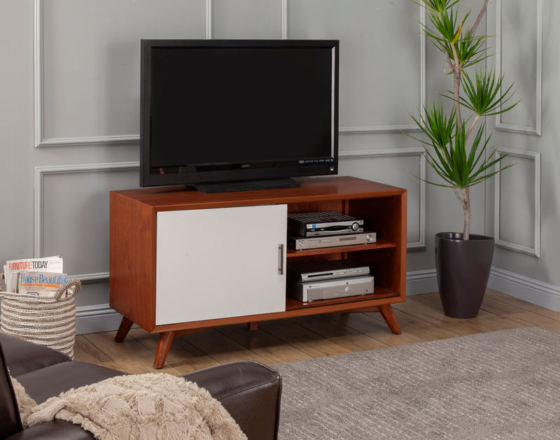 Melbourne 3 Drawers & 1 Door Small TV Stand, Acorn/White