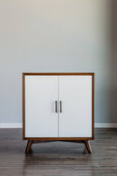 Melbourne Small Bar Cabinet, Acorn/White Alpine
