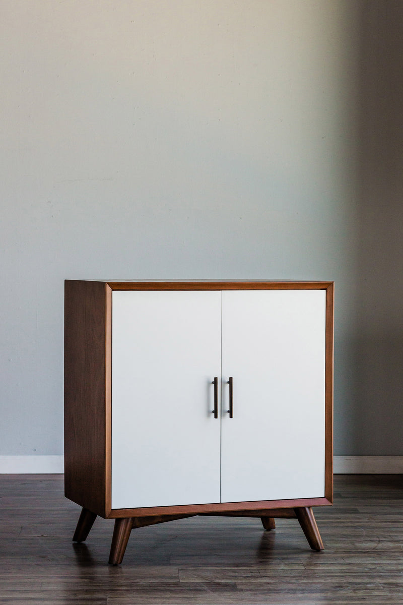 Melbourne Small Bar Cabinet, Acorn/White