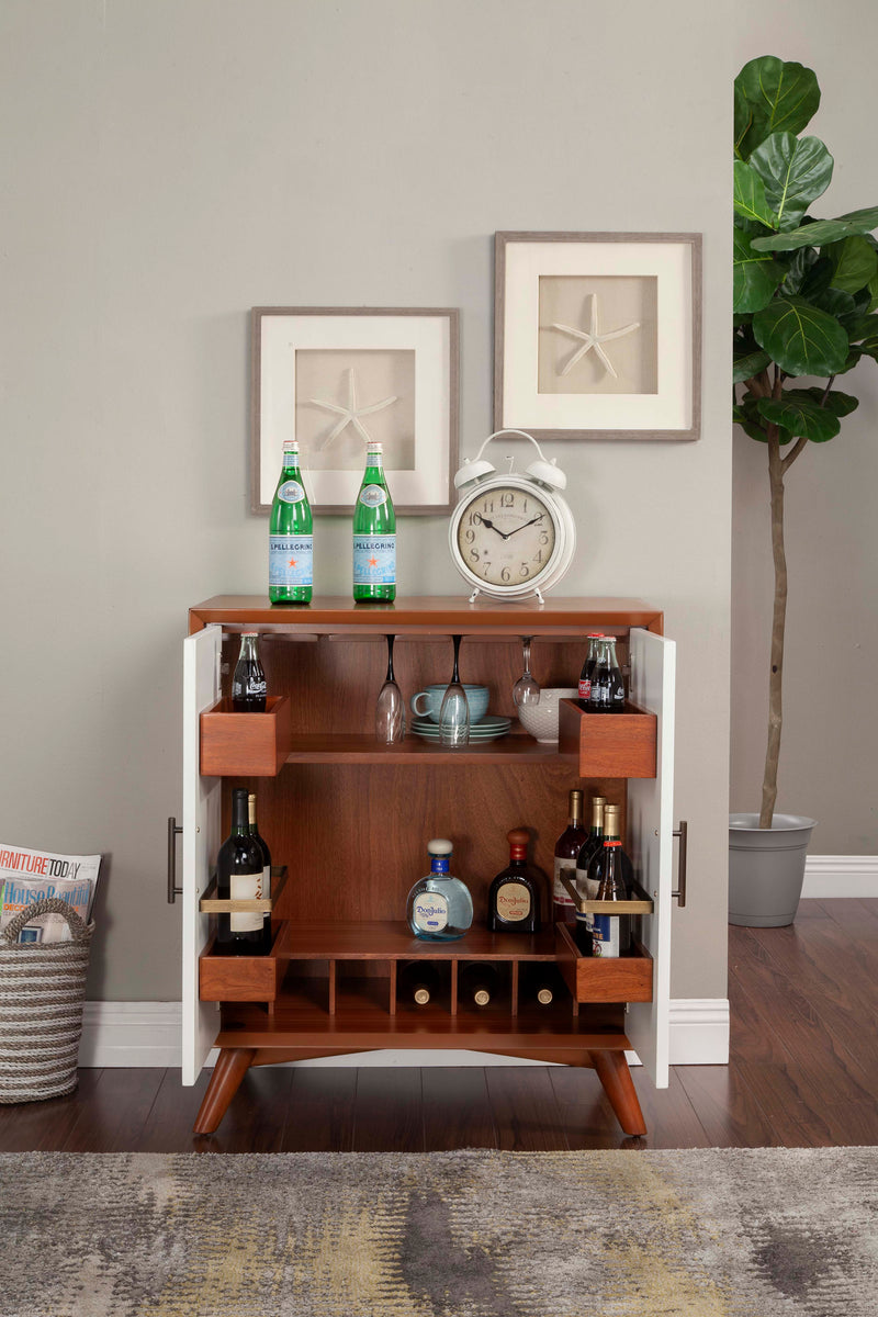 Melbourne Small Bar Cabinet, Acorn/White