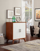 Melbourne Small Bar Cabinet, Acorn/White Alpine